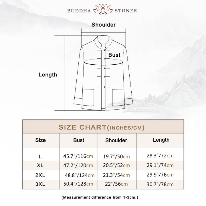 Buddha Stones 2Pcs Tang Suit Dragon Frog-Button Men's Long Sleeve Shirt Pants Clothing Set - image 6