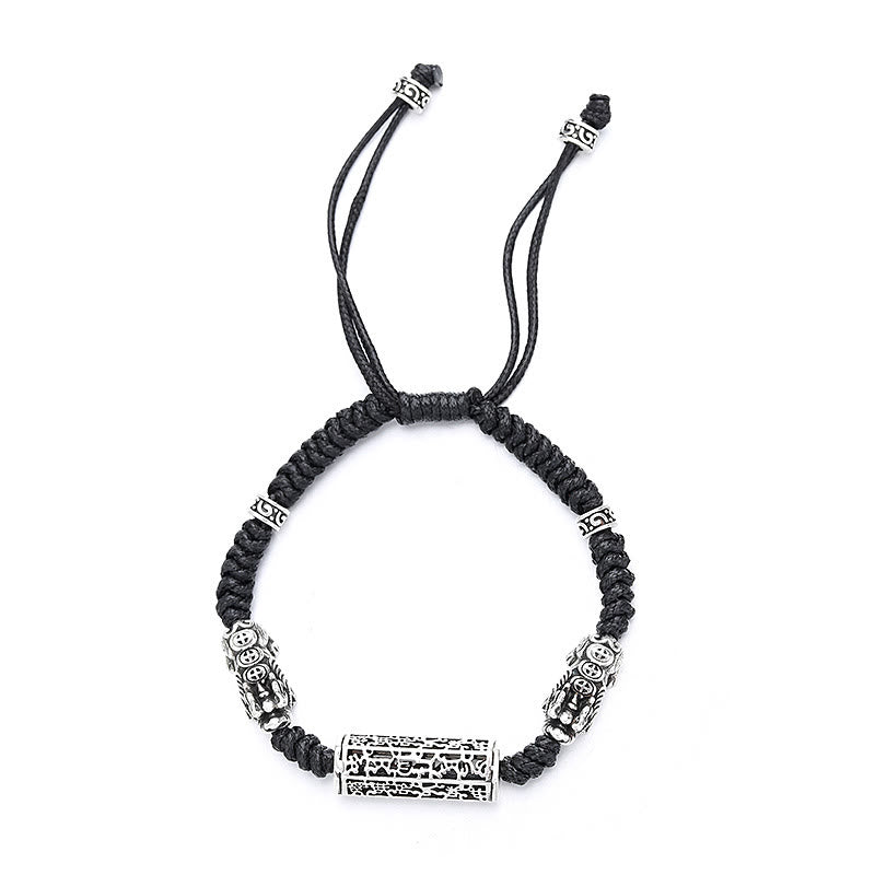 Buddha Stones Tibetan Black String Copper Om Mani Padme Hum Pixiu Protection Braided Bracelet - image 9