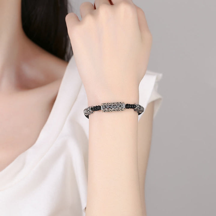 Buddha Stones Tibetan Black String Copper Om Mani Padme Hum Pixiu Protection Braided Bracelet - image 4