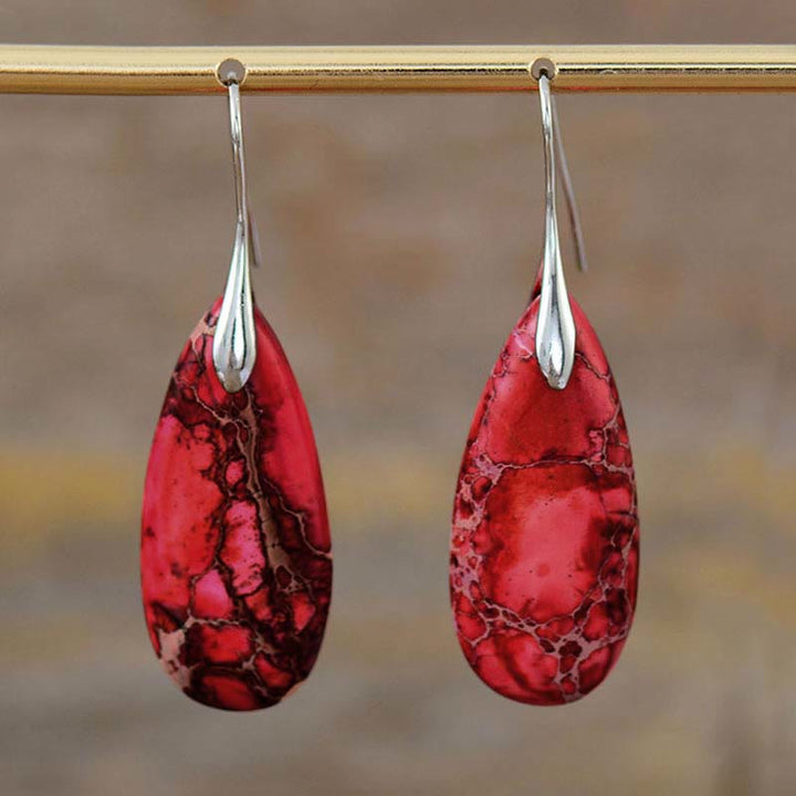 Emperor Stone Healing Crystal Earrings - Red Emperor Stone - image 3