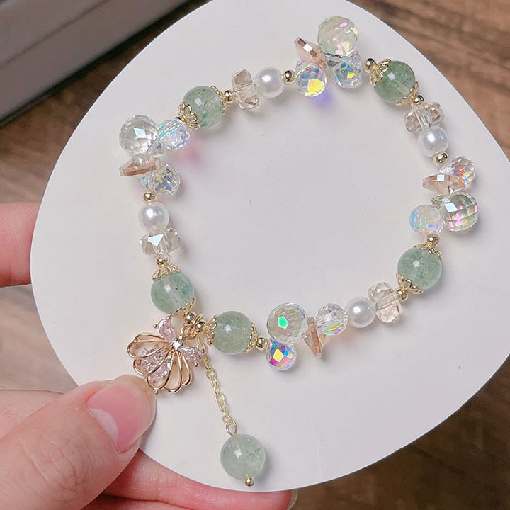 Buddha Stones Natural Strawberry Quartz Pearl Shell Positive Bracelet - image 18