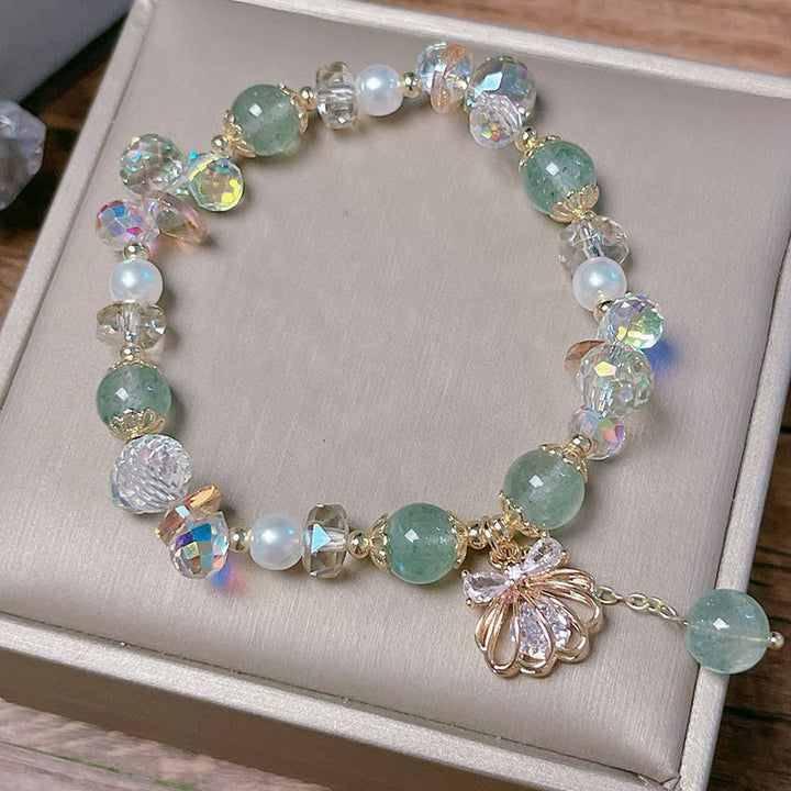 Buddha Stones Natural Strawberry Quartz Pearl Shell Positive Bracelet - image 17