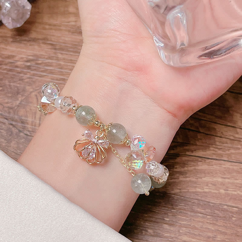 Buddha Stones Natural Strawberry Quartz Pearl Shell Positive Bracelet - image 20