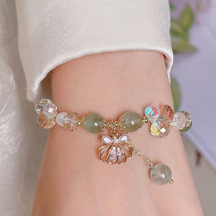 Buddha Stones Natural Strawberry Quartz Pearl Shell Positive Bracelet - image 21