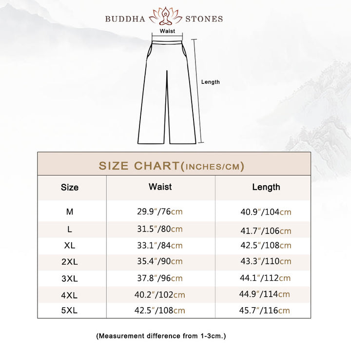 Buddha Stones Solid Color Cotton Linen Men's Wide Leg Pants With Pockets - image 2