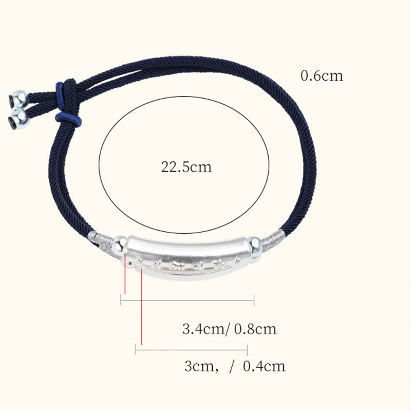 Buddha Stones Dragon Knot Sterling Silver Om Mani Padme Hum Double Hand Woven Bracelet - image 12