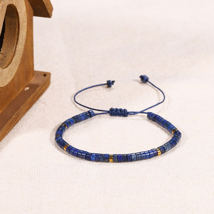 Buddha Stones Natural Lazurite Lapis Lazuli Spacer Bead Positive Balance Bracelet - image 8