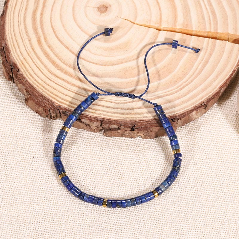 Buddha Stones Natural Lazurite Lapis Lazuli Spacer Bead Positive Balance Bracelet - image 2