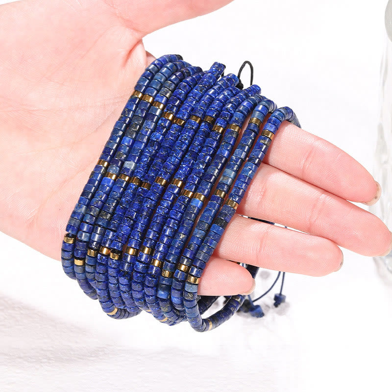 Buddha Stones Natural Lazurite Lapis Lazuli Spacer Bead Positive Balance Bracelet - image 10