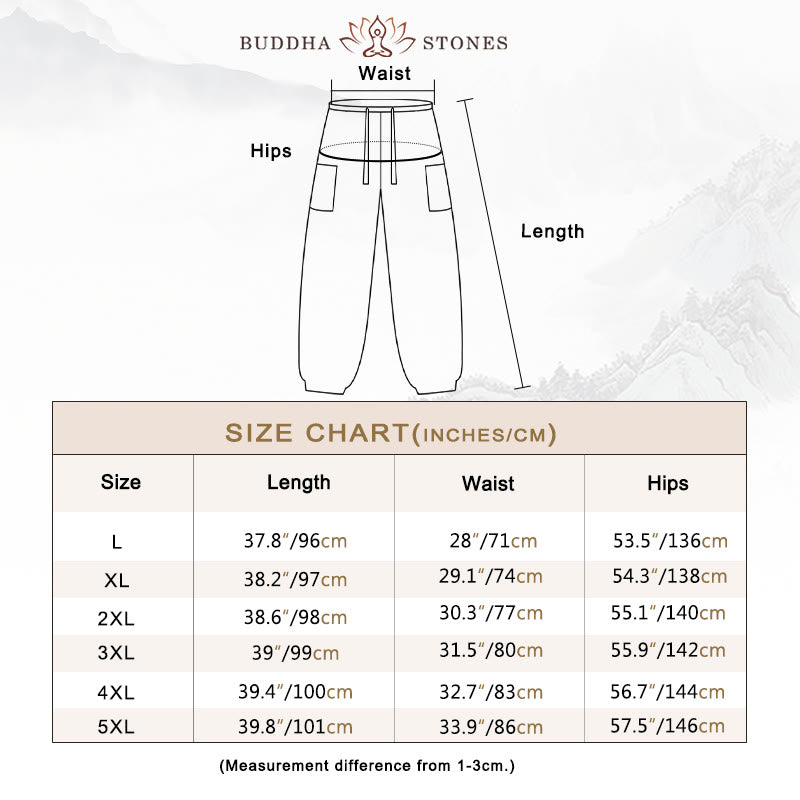 Buddha Stones Solid Color Corduroy Drawstring Men's Harem Pants With Pockets - image 5