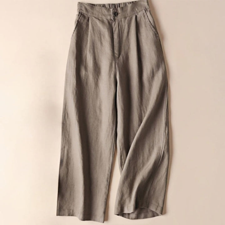 Buddha Stones Commute Solid Color 7-8 Length Women's Wide Leg Pants With Pockets - Tan - US12，UK/AU16，EU44 (3XL) - image 16