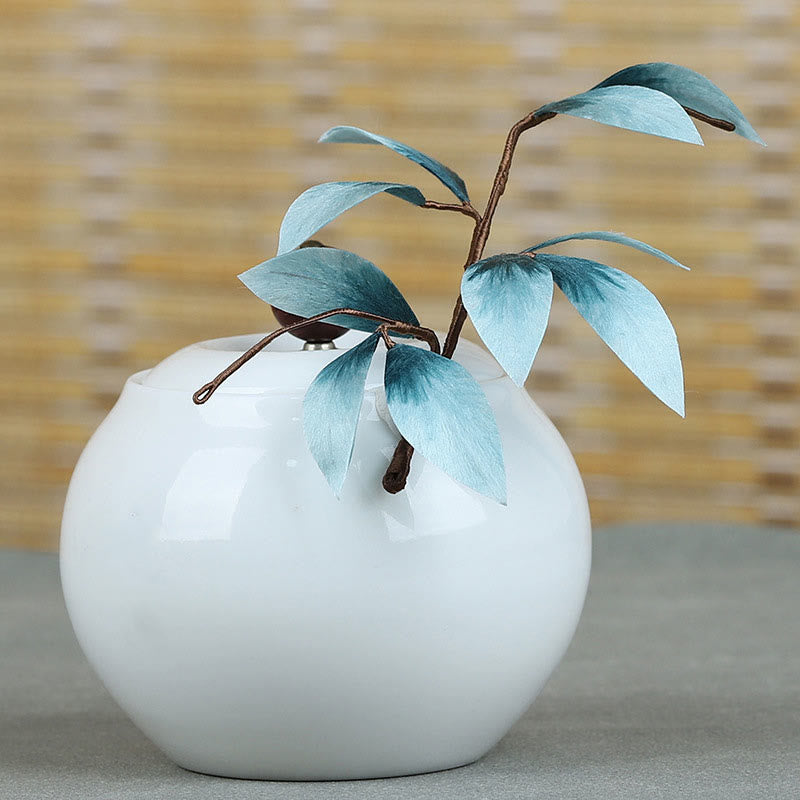 Buddha Stones Handmade Velvet Flower Bamboo Leaf Soft Hairpin - Brooch - image 8