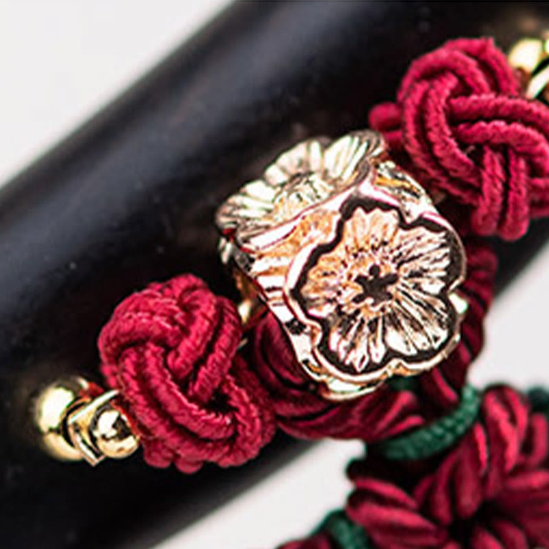 Buddha Stones Ebony Red String Chinese Knot Tassel Protection Hairpin - image 14