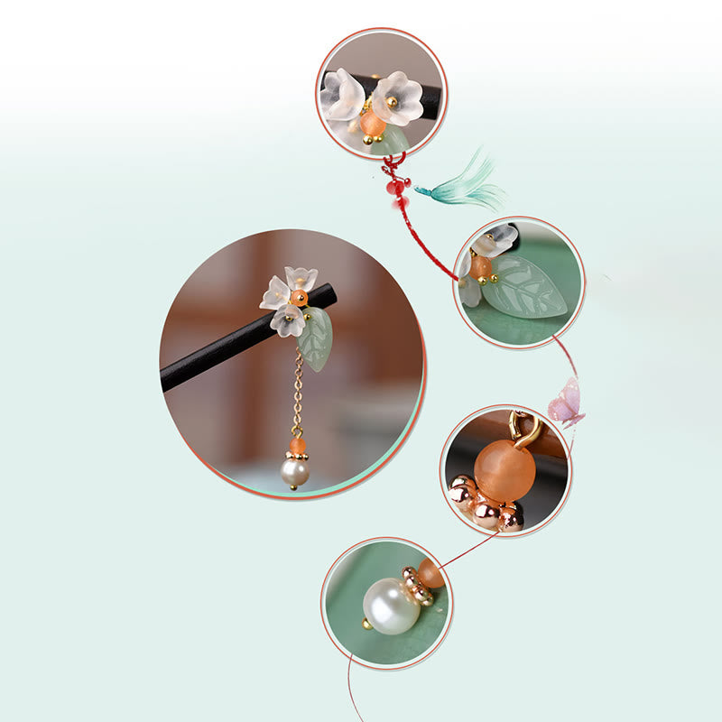 Buddha Stones Ebony Liuli Lily of the Valley Courage Hairpin - image 8