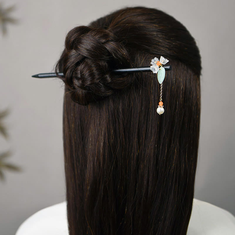Buddha Stones Ebony Liuli Lily of the Valley Courage Hairpin - image 4