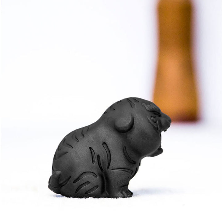Buddha Stones Mini Cute Tiger Iron Powder Rust Cast Resin Statue Home Decoration - image 23