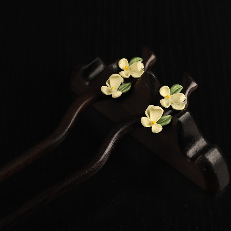Buddha Stones Ebony Gardenia Petal Courage Hairpin - image 4