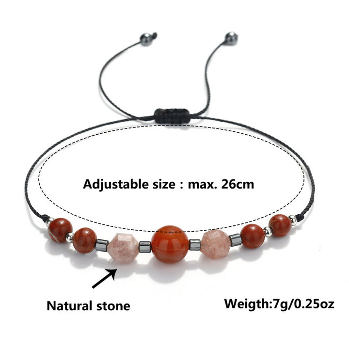Buddha Stones Believe You Can Carnelian Red Jasper Hematite Sun Stone Positive Bracelet - image 12