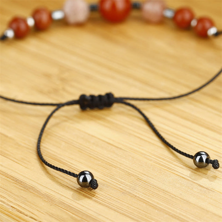 Buddha Stones Believe You Can Carnelian Red Jasper Hematite Sun Stone Positive Bracelet - image 8