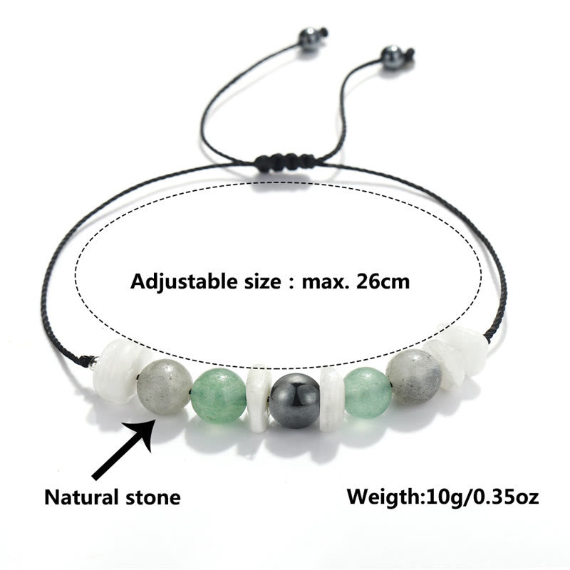 Buddha Stones Menopause Labradorite Green Aventurine White Moonstone Healing Bracelet - image 9