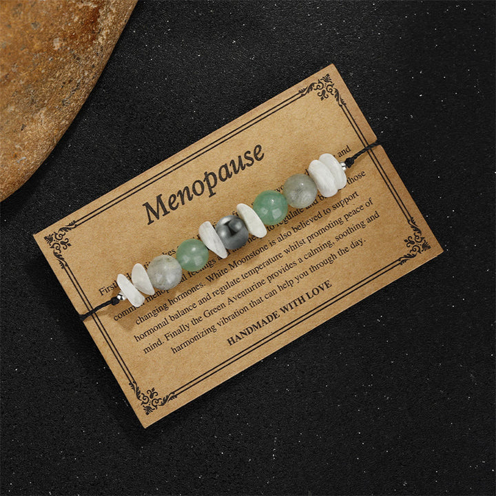 Buddha Stones Menopause Labradorite Green Aventurine White Moonstone Healing Bracelet - image 2