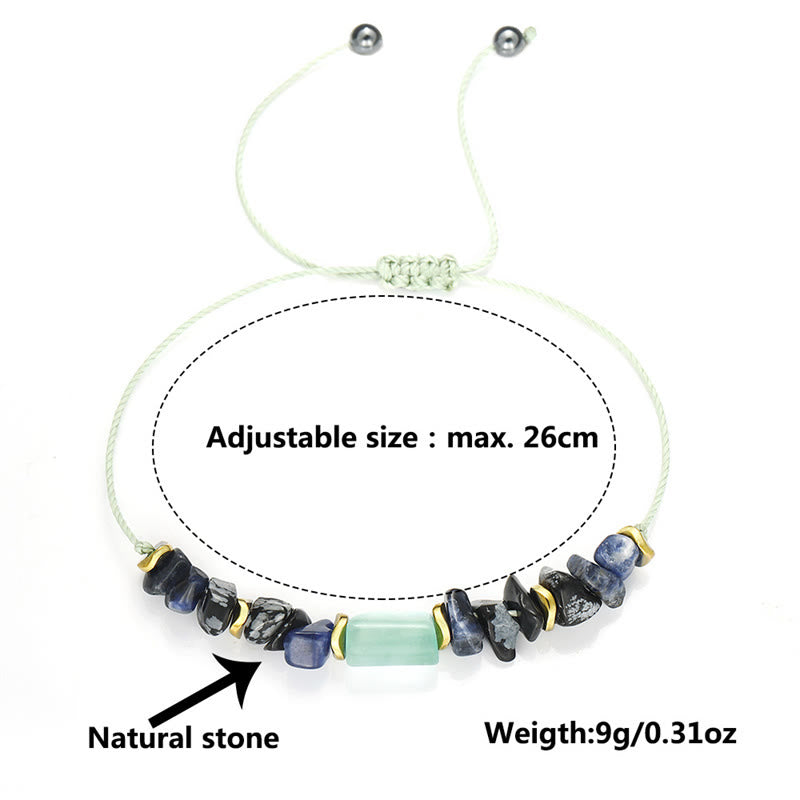 Buddha Stones New Job Green Aventurine Sodalite Snowflake Obsidian Energy Bracelet - image 13