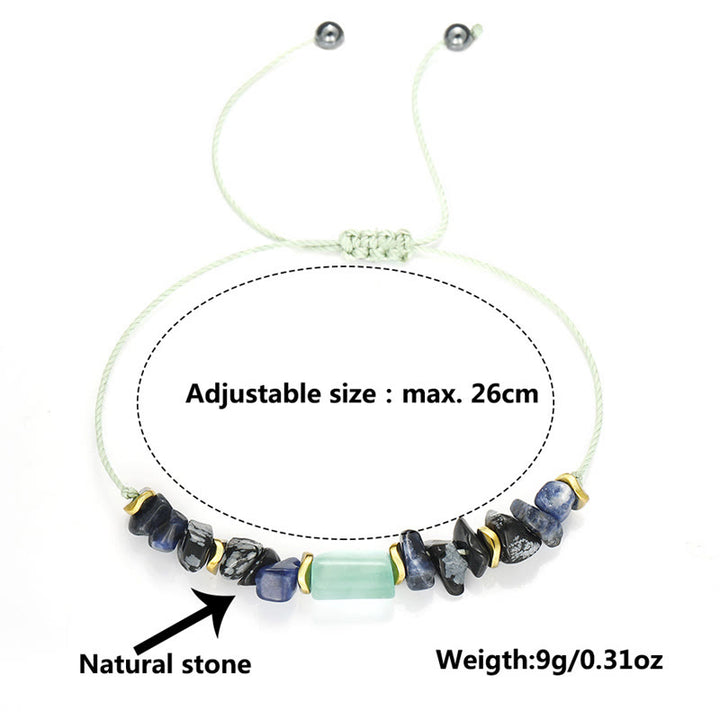 Buddha Stones New Job Green Aventurine Sodalite Snowflake Obsidian Energy Bracelet - image 13