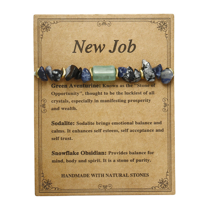 Buddha Stones New Job Green Aventurine Sodalite Snowflake Obsidian Energy Bracelet - image 12