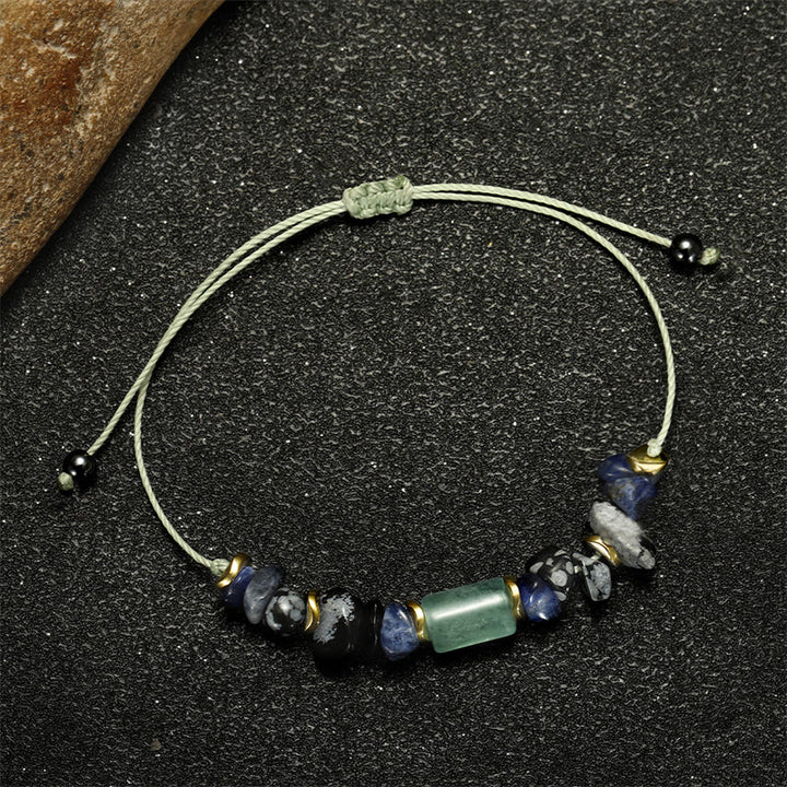 Buddha Stones New Job Green Aventurine Sodalite Snowflake Obsidian Energy Bracelet - image 11