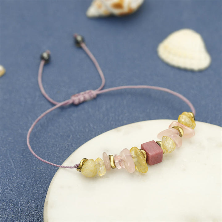 Buddha Stones Thank You Rose Quartz Citrine Rhodonite Passionate Bracelet - image 8