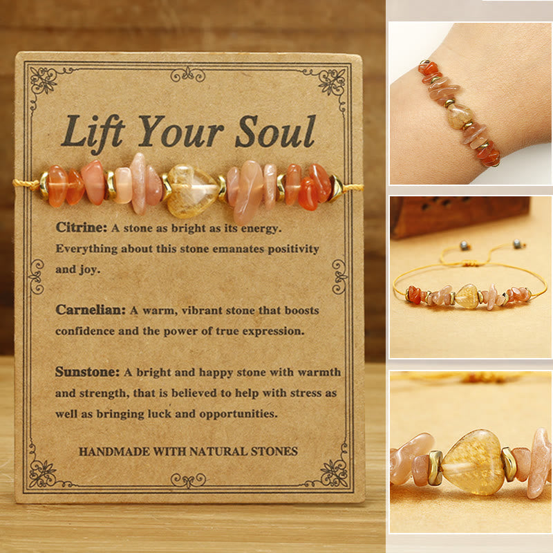 Buddha Stones Lift Your Soul Citrine Carnelian Sun Stone Happiness Bracelet - Lift Your Soul(Wrist Circumference 14-24cm) - image 0