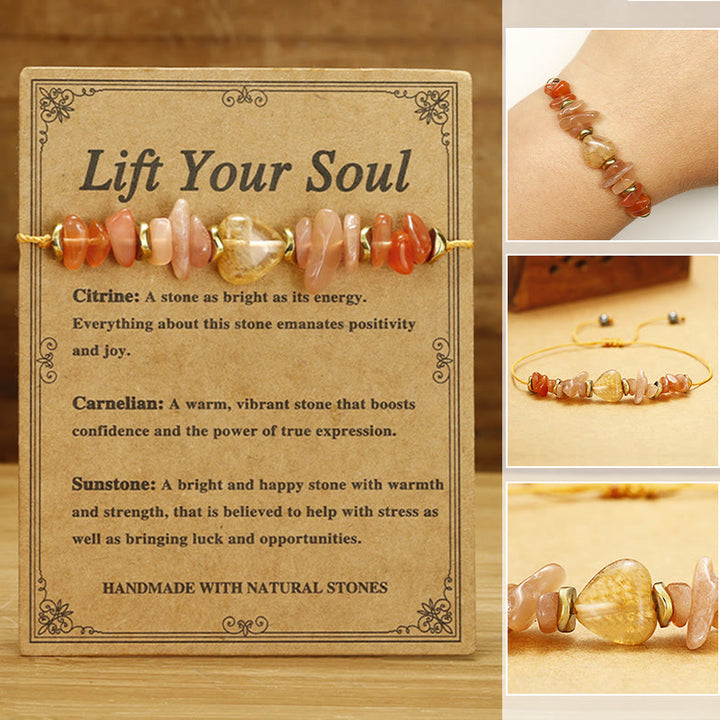 Buddha Stones Lift Your Soul Citrine Carnelian Sun Stone Happiness Bracelet - Lift Your Soul(Wrist Circumference 14-24cm) - image 0