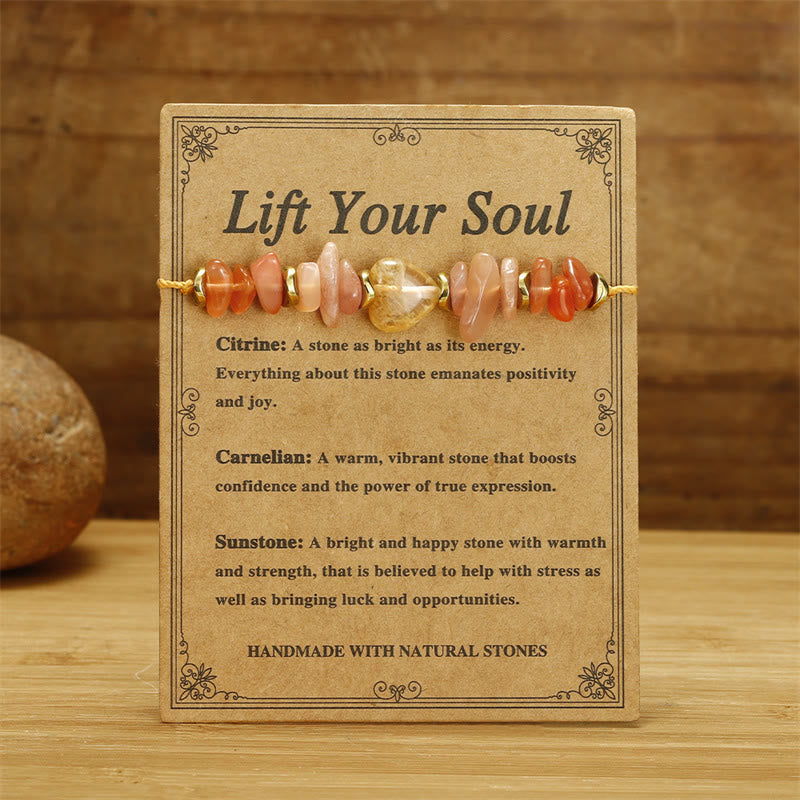 Buddha Stones Lift Your Soul Citrine Carnelian Sun Stone Happiness Bracelet - image 1