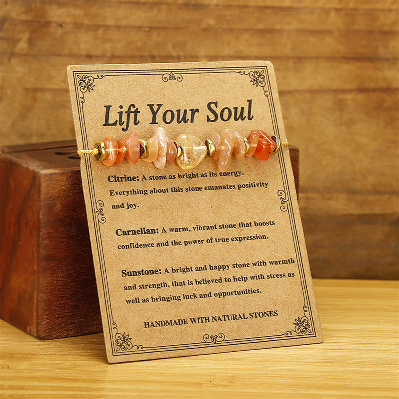 Buddha Stones Lift Your Soul Citrine Carnelian Sun Stone Happiness Bracelet - image 2