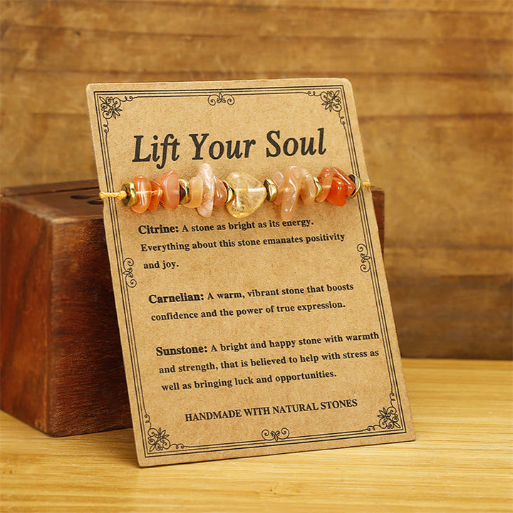 Buddha Stones Lift Your Soul Citrine Carnelian Sun Stone Happiness Bracelet - image 2