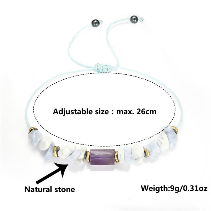 Buddha Stones De-Stress Amethyst Blue Lace Agate Howlite Healing Bracelet - image 10