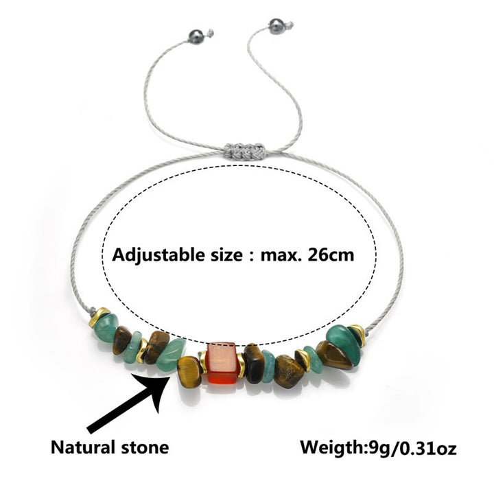 Buddha Stones You Can Do It Green Aventurine Tiger Eye Carnelian Luck Bracelet - image 5