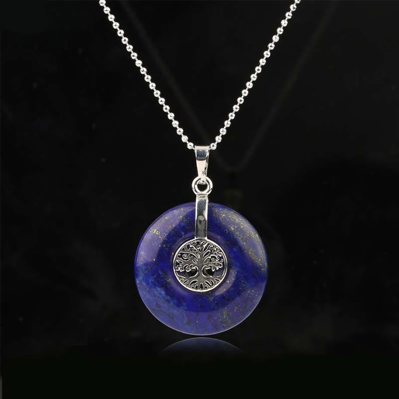 Buddha Stones Various Crystal Rose Quartz Green Aventurine Amethyst The Tree of Life Kindness Necklace Pendant - Lazurite - image 16