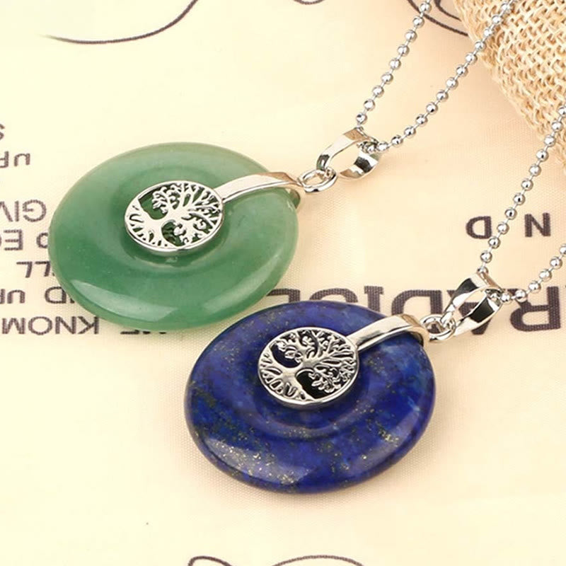 Buddha Stones Various Crystal Rose Quartz Green Aventurine Amethyst The Tree of Life Kindness Necklace Pendant - image 5