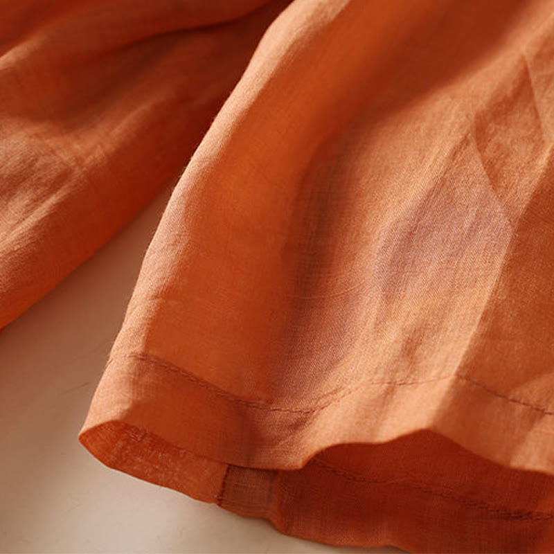 Buddha Stones Embroidery Geometry Nine-Quarter Sleeve Women's Midi Dress With Pockets - image 11