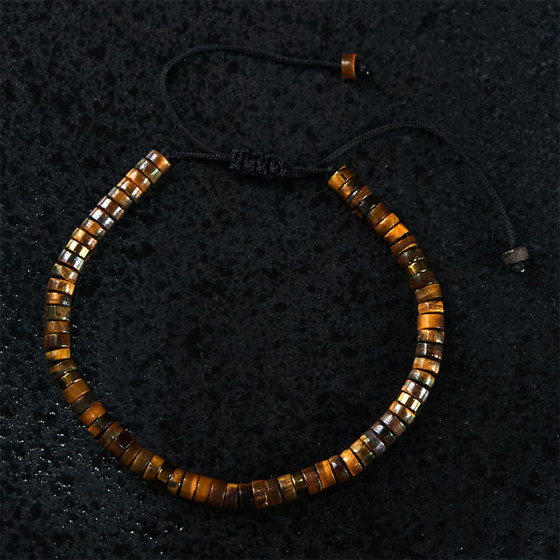 Buddha Stones Natural Tiger Eye Spacer Bead Courage Bracelet - image 1