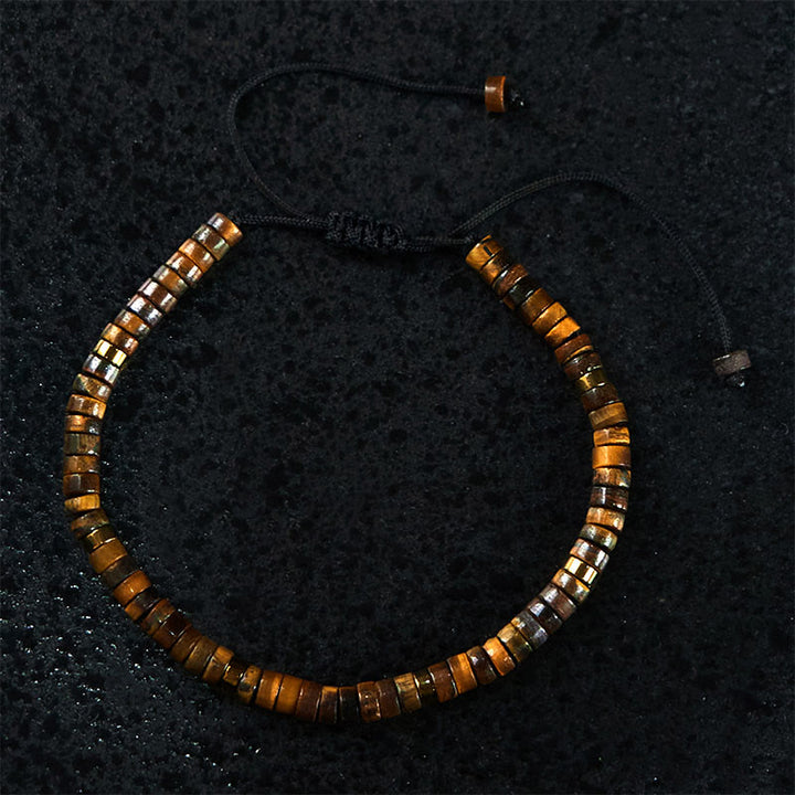 Buddha Stones Natural Tiger Eye Spacer Bead Courage Bracelet - image 1