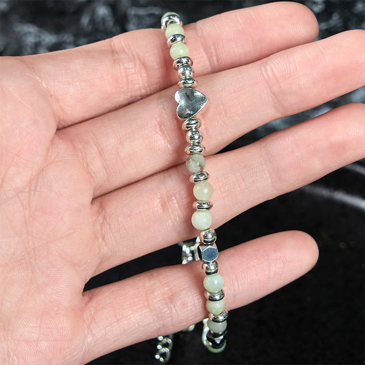 Buddha Stones Natural Stone Amazonite Amethyst Lazurite Lapis Lazuli Rose Quartz Heart Positive Balance Bracelet - image 2