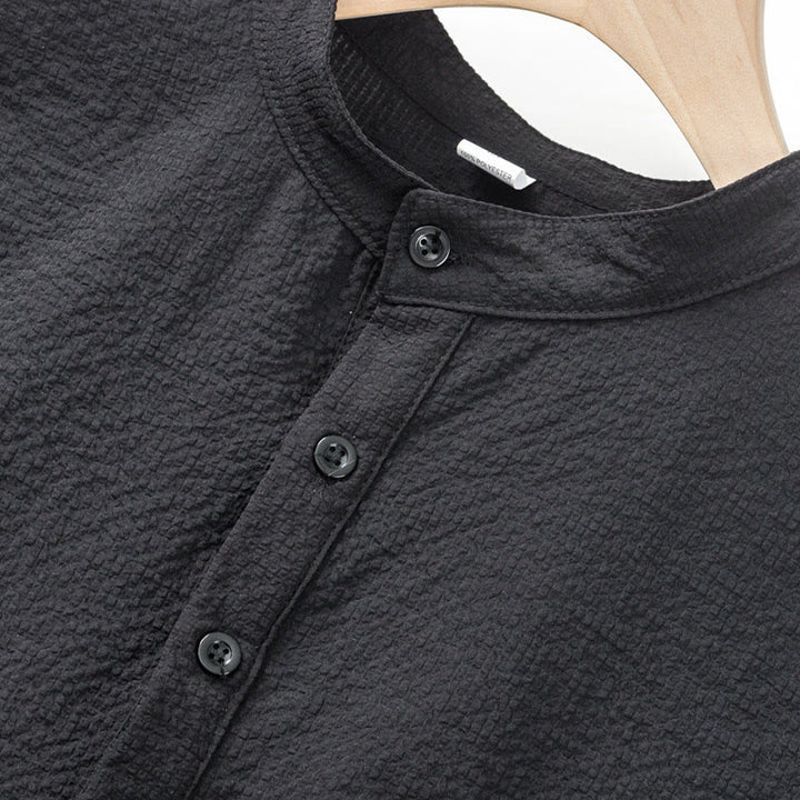 Buddha Stones Solid Color Polo Plaid Half Buttons Men's Short Sleeve Shirt - image 12