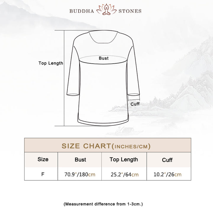 Buddha Stones Solid Color Three Quarter Sleeve Top Loose Tee T-Shirt - image 3