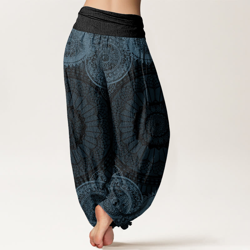 Buddha Stones Cotton Circular Mandala Design Women's Elastic Waist Harem Pants - image 5