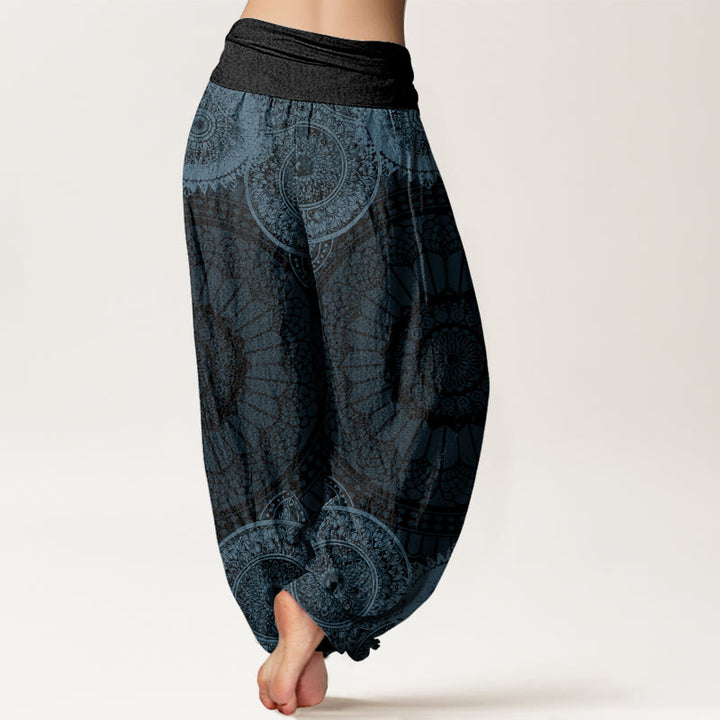 Buddha Stones Cotton Circular Mandala Design Women's Elastic Waist Harem Pants - image 5