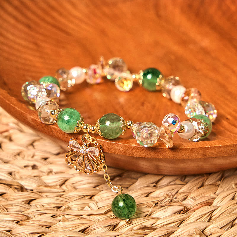 Buddha Stones Natural Strawberry Quartz Pearl Shell Positive Bracelet - image 12