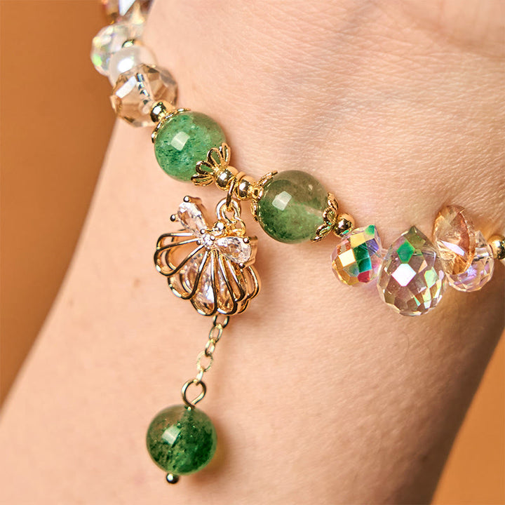 Buddha Stones Natural Strawberry Quartz Pearl Shell Positive Bracelet - image 15