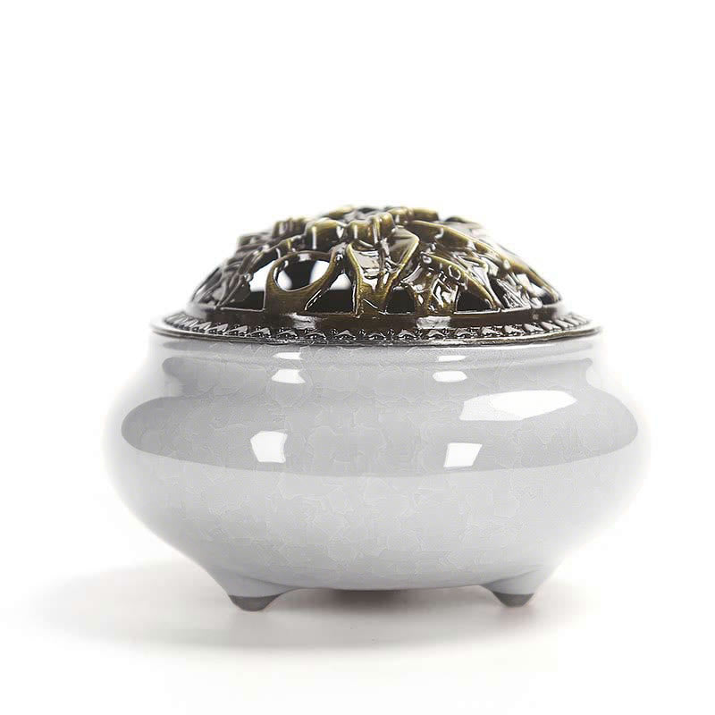 Buddha Stones Colorful Ceramic Incense Burner - Grey - image 12